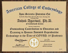 purchase realistic American College of Embryology certificate