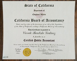 purchase realistic California CPA License certificate