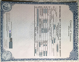 purchase realistic County of Ventura California Certificate of Live Birth