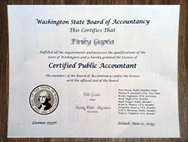 purchase realistic Washington CPA License certificate