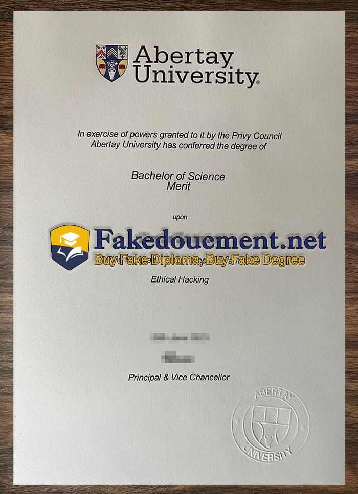 purchase realistic Abertay University diploma