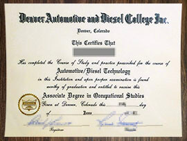 purchase realistic Denver Automotive and Diesel College Iur degree