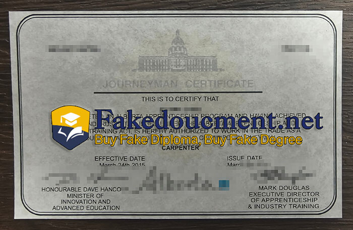 purchase realistic Journeyman Certificate Card