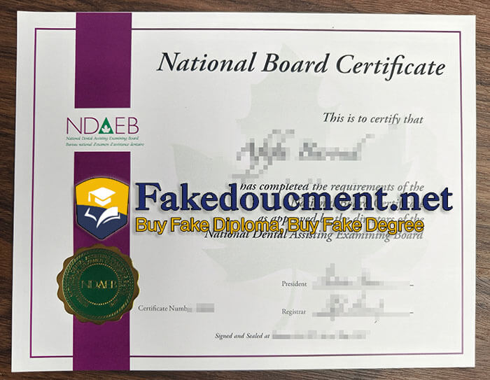 purchase realistic National Dental Assisting Examining Board certificate