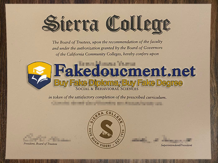 purchase realistic Sierra College diploma