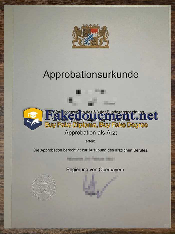 purchase realistic Approbationsurkunde als Arzt