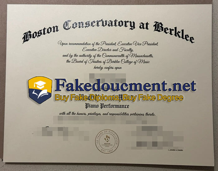purchase realistic Boston Conservatory at Berklee diploma