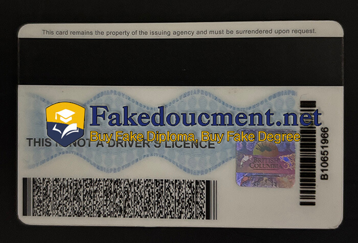 purchase realistic British Columbia Identity Card
