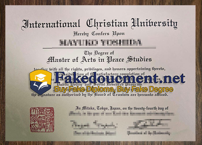 purchase realistic International Christian University diploma