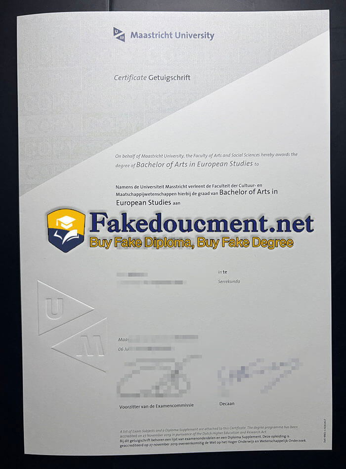 purchase realistic Maastricht University diploma