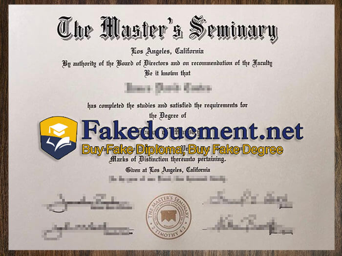 purchase realistic Master's Seminary diploma