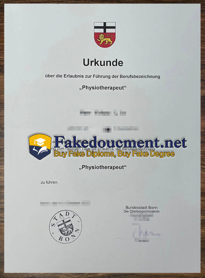 purchase realistic Physiotherapeut Urkunde