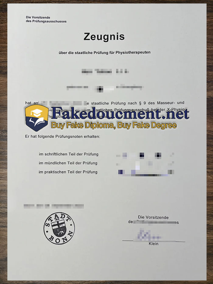 purchase realistic Physiotherapeut Zeugnis