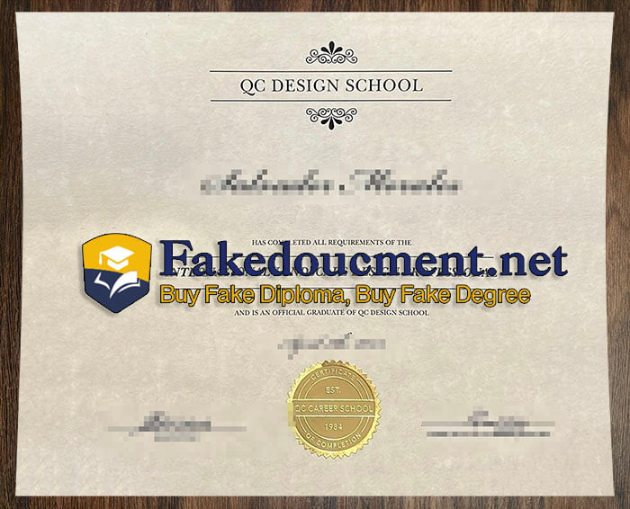 purchase realistic QC Design School certificate