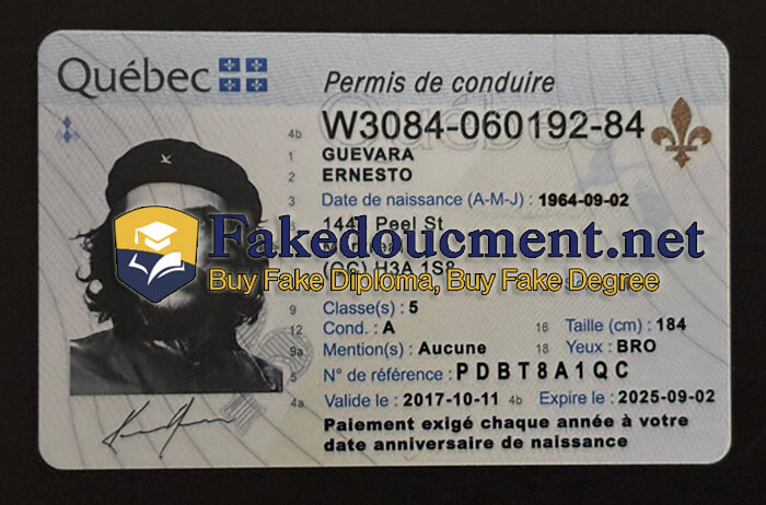 purchase realistic Quebec Permis de Conduire