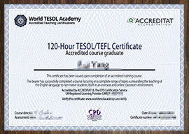 purchase realistic World TESOL Academy certficate