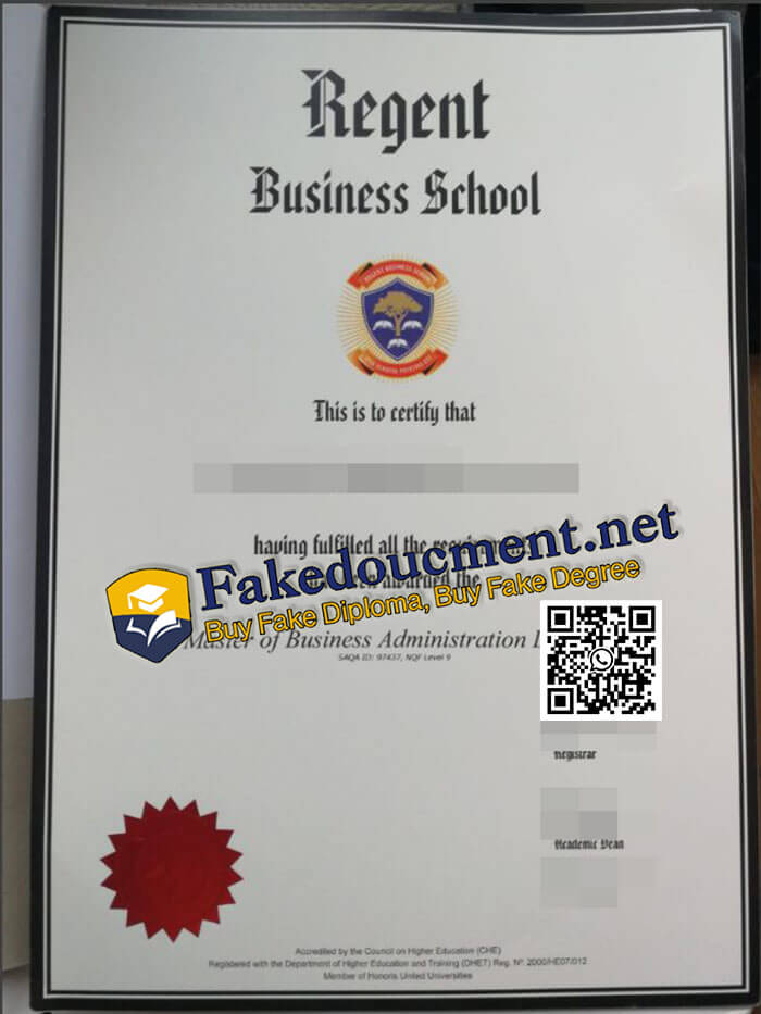 purchase realistic Regent Business School diploma