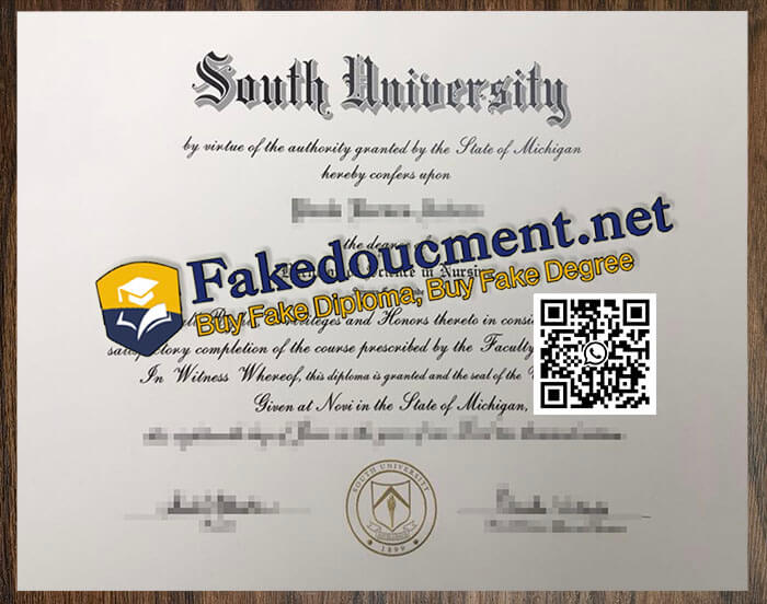 purchase realistic South University diploma