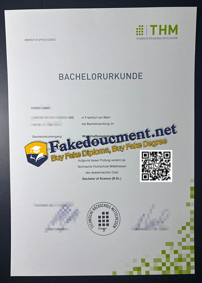 purchase realistic Technische Hochschule Mittelhessen diploma
