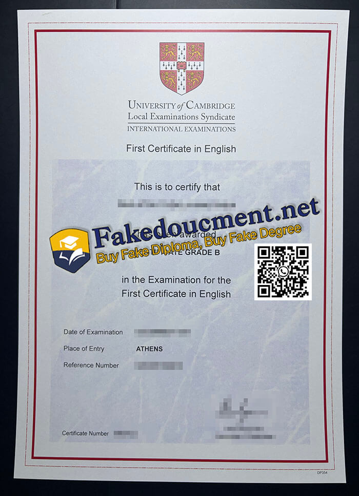 purchase realistic University of Cambridge Local Examinations Syndicate certificate