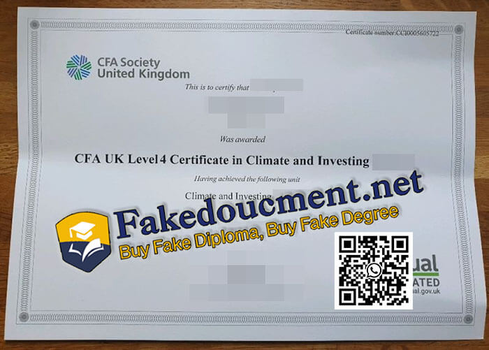 purchase realistic CFA Society United Kingdom certificate