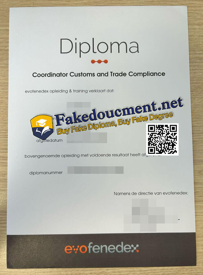 purchase realistic Evofenedex Opleiding & Training Verklaart diploma