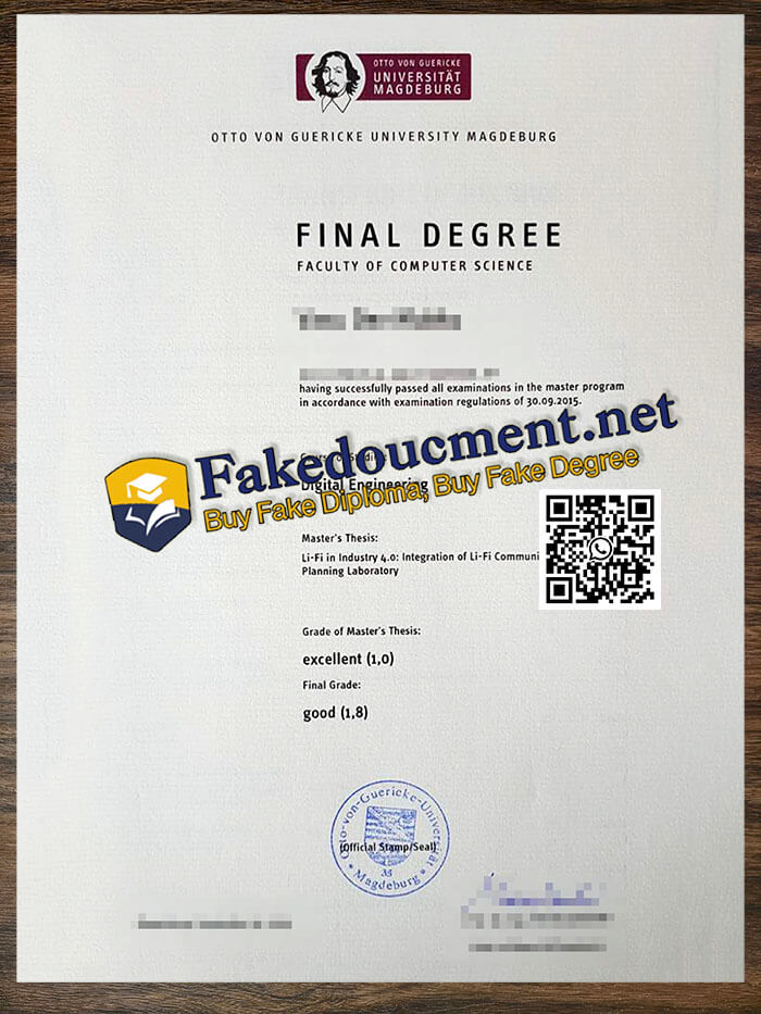 purchase realsitic Otto Von Guericke University Magdeburg diploma