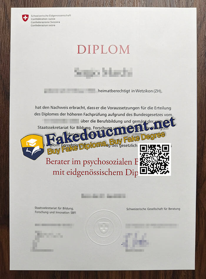 purchase realistic Switzerland Fachausweis Diploma