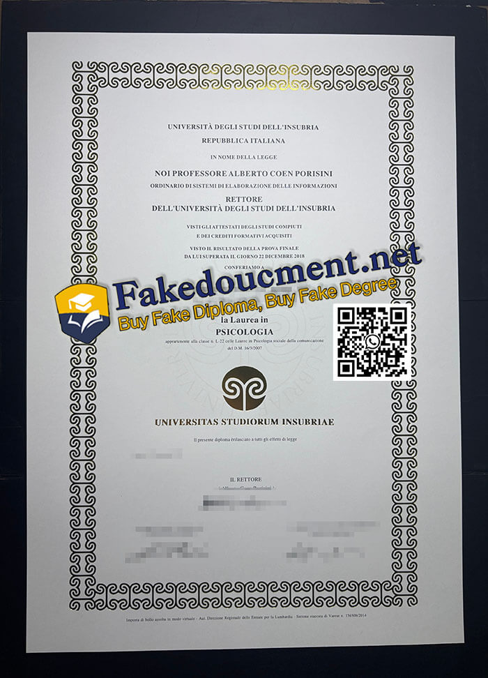 purchase realistic Universitas Studiorum Insubriae diploma