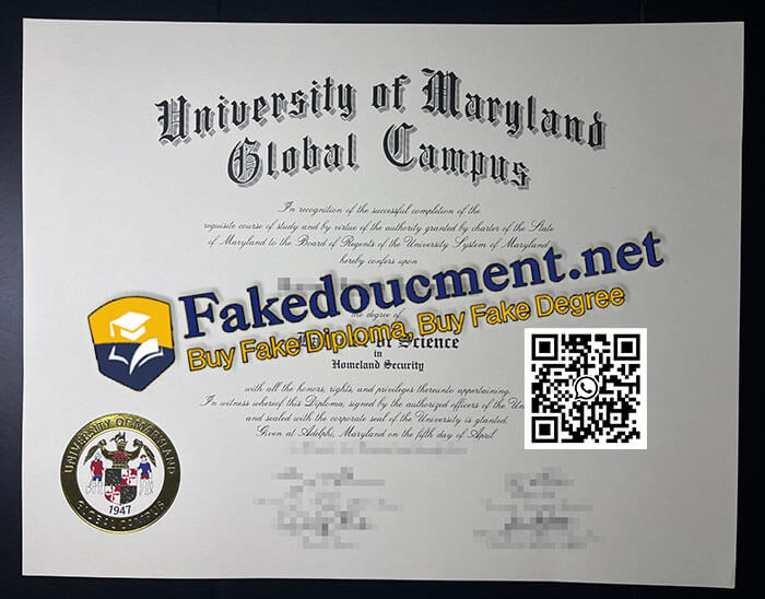 purchase realistic University of Maryland Global Campus diploma