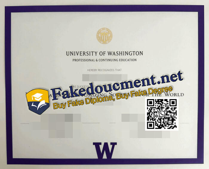 purchase realistic University of Washington Professional & Continuing Education certificate