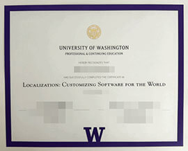 purchase realistic University of Washington Professional & Continuing Education certificate