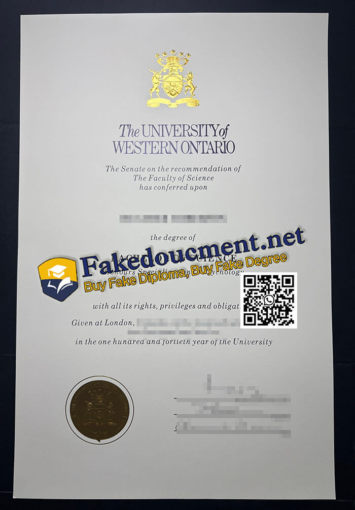 purchase realistic University of Western Ontario diploma