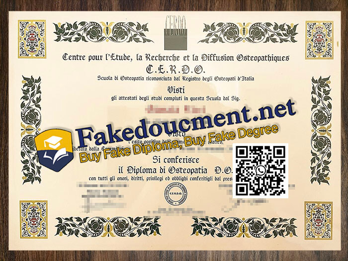 purchase realistic Centre Pour L'Étude la Recherche et la Diffusion Osteopathiques diploma