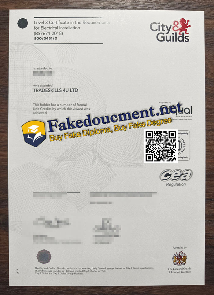 purchase realistic City & Guilds Level 3 Certificate