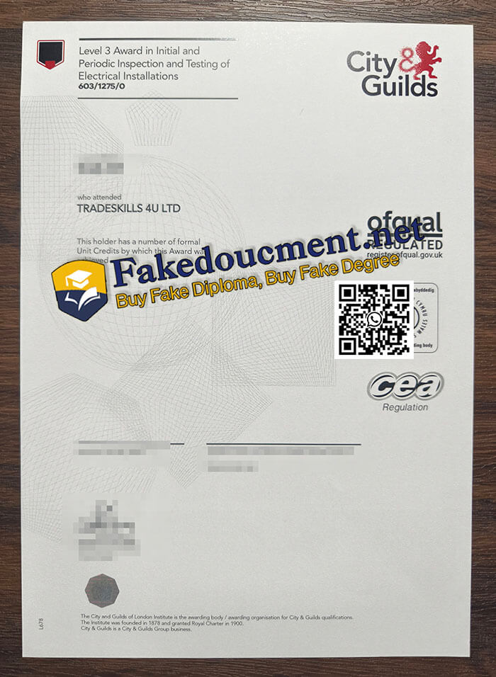 purchase realistic City & Guilds Level 3 Testing of Electrical certificate