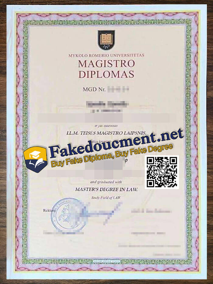 purchase realistic Mykolo Romerio Universitetas diploma