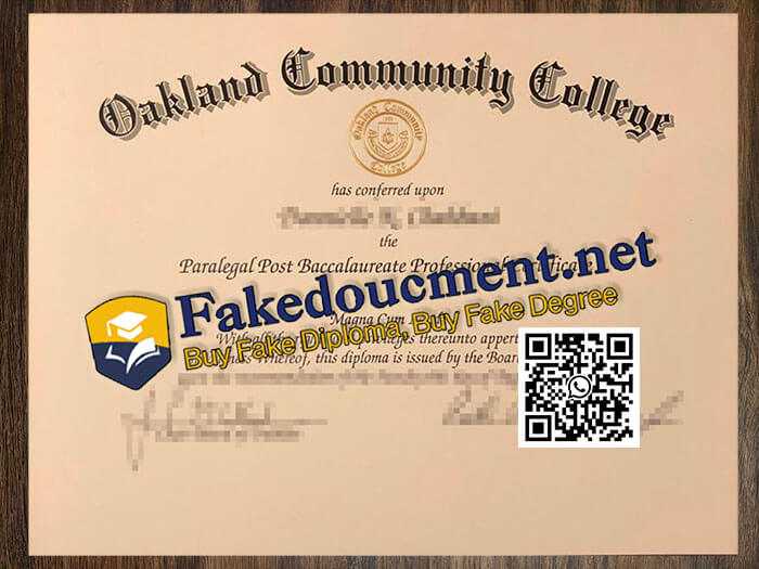 purchase realistic Oakland Community College diploma
