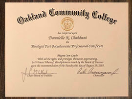 purchase realsitic Oakland Community College degree