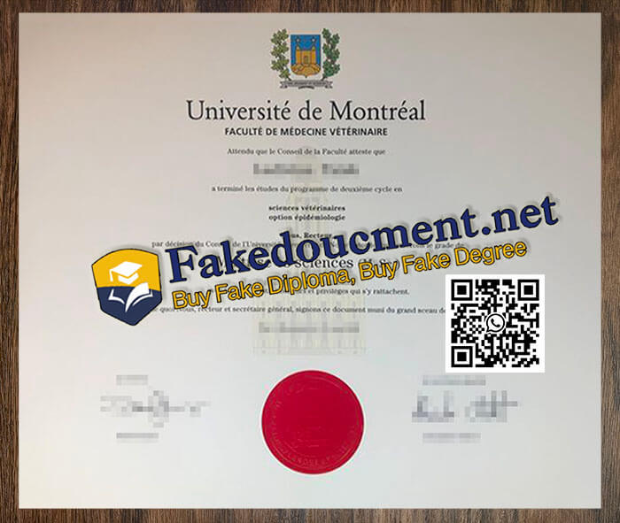 purchase realistic Université de Montréal Faculty of Veterinary Medicine diploma