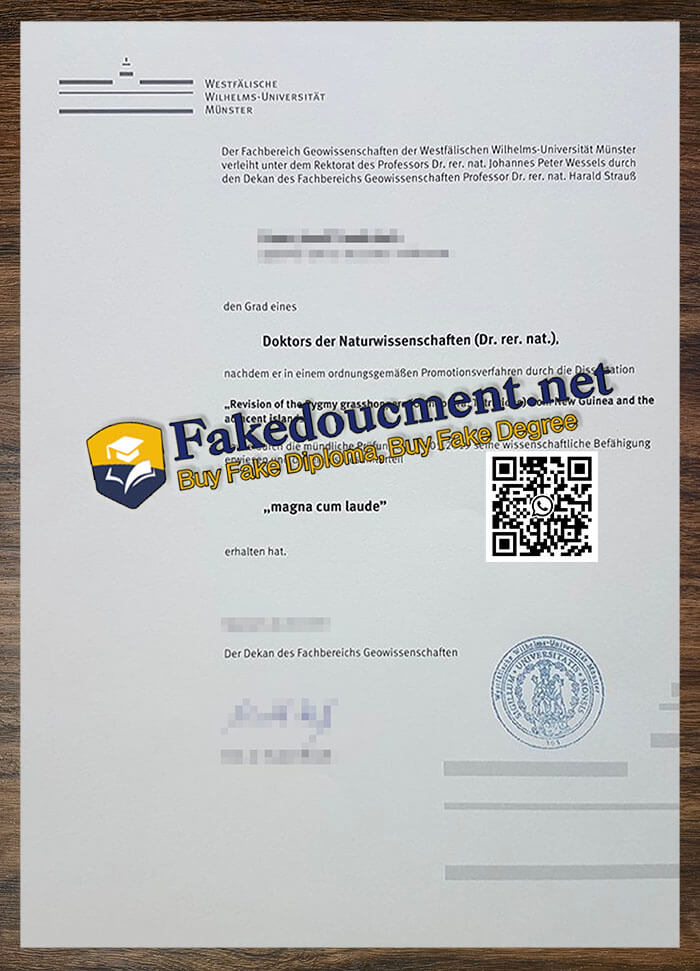 purchase realistic Westfalische Wilhelms-Universitat Munster diploma