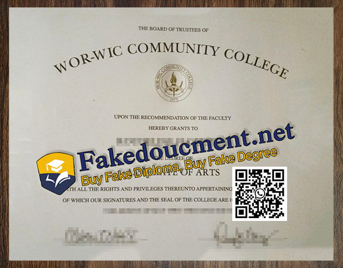 purchase realistic Wor-Wic Community College diploma