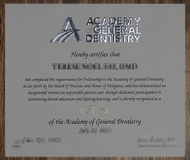 purchase realistic Academy of General Dentistry certificate
