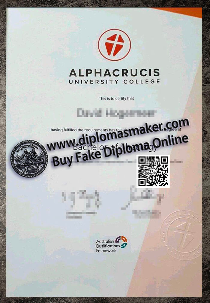 purchase realistic Alphacrucis University College diploma