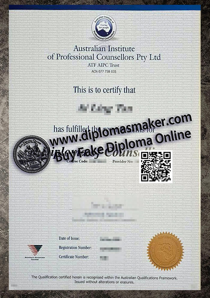 purchase realistic Australian Institute of Professional Counsellors Pty Ltd diploma