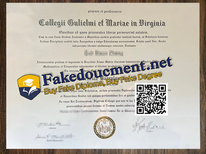 purchase realistic Collegii Gulielmi et Mariae in Virginia diploma