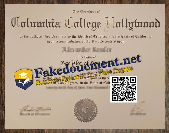 purchase realistic Columbia College Hollywood diploma