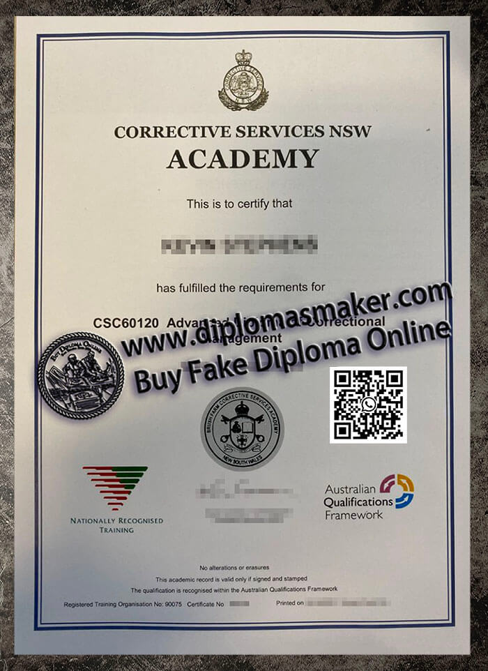 purchase realistic Corrective Services Nsw Academy degree