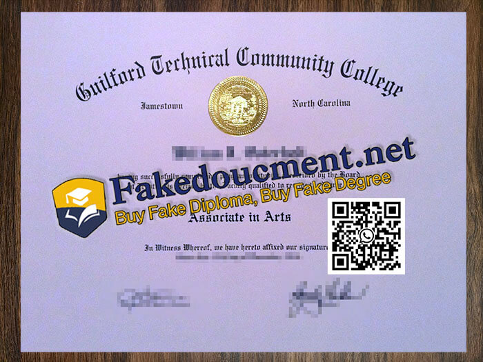 purchase realistic Guilford Technical Community College diploma