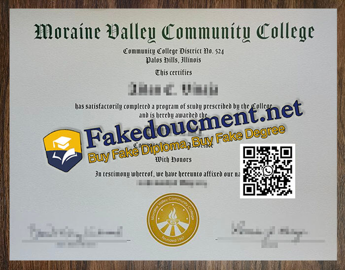 purchase realistic Moraine Valley Community College diploma